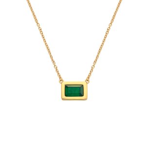 Strieborný náhrdelník Hot Diamonds X Gemstones Rectangle DN181