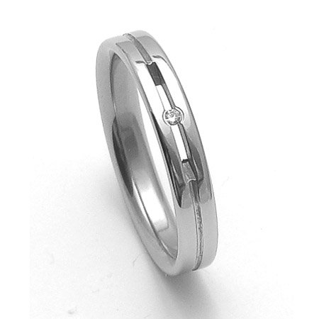 Dámsky oceľový snubný prsteň RZ04026