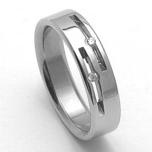 Dámsky oceľový snubný prsteň RZ05015