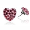 Oceľové náušnice s krištáľmi Hearts Rose