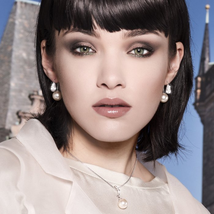 Náušnice s krištáľmi Swarovski Oliver Weber Dual 22417R