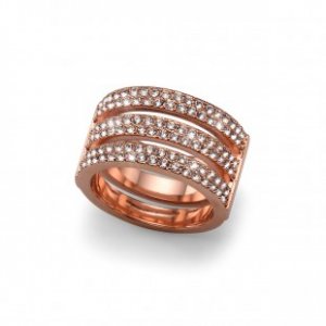 Prsteň s krištáľmi Swarovski Oliver Weber Index Rosegold 41116RG