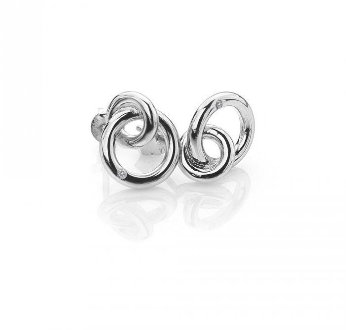 Strieborné náušnice Hot Diamonds Eternity Interlocking Silver Stud DE308
