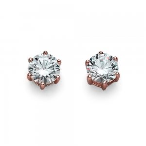 Náušnice s krištáľmi Swarovski Oliver Weber Brilliance Medium rosegold crystal