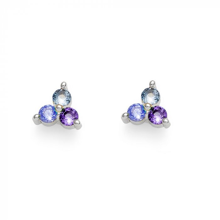 Náušnice so zirkónmi Oliver Weber Wispy RH CZ violet