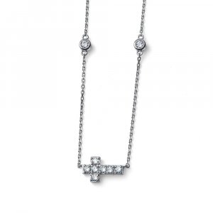 Strieborný náhrdelník so zirkónmi Oliver Weber Virtue