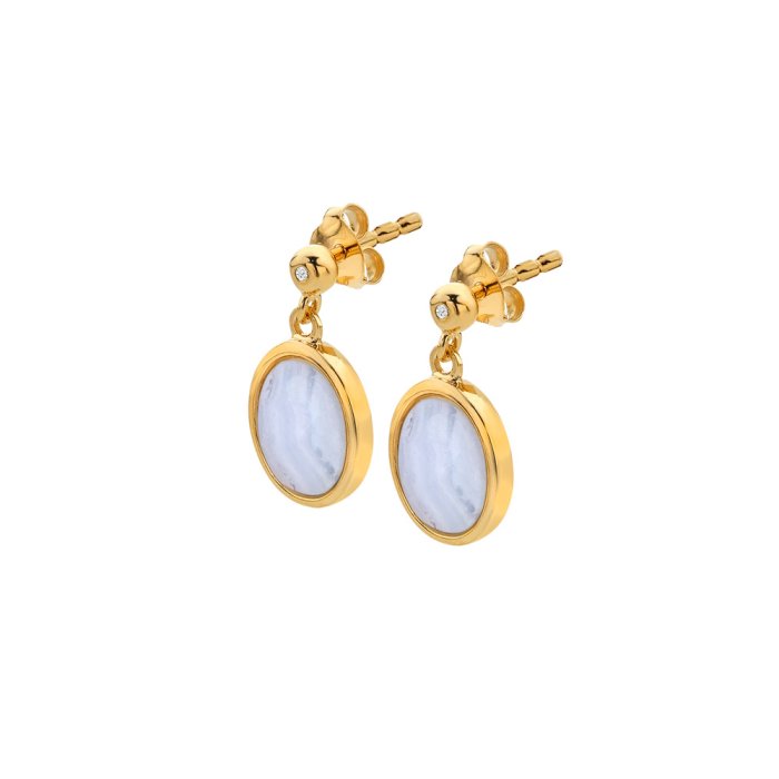 Strieborné náušnice Hot Diamonds X Gemstones Oval DE776