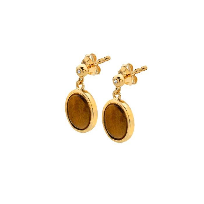 Strieborné náušnice Hot Diamonds X Gemstones Oval DE777