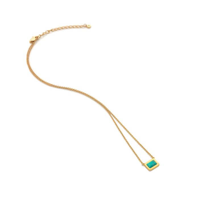 Strieborný náhrdelník Hot Diamonds X Gemstones Rectangle DN179