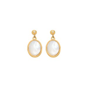 Strieborné náušnice Hot Diamonds X Gemstones Oval DE775