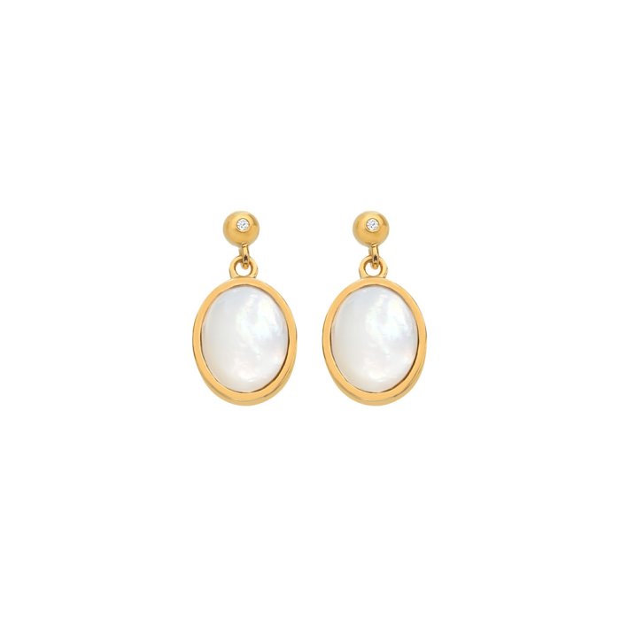 Strieborné náušnice Hot Diamonds X Gemstones Oval DE775