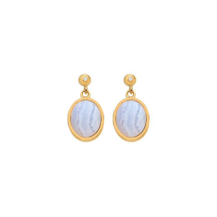 Strieborné náušnice Hot Diamonds X Gemstones Oval DE776