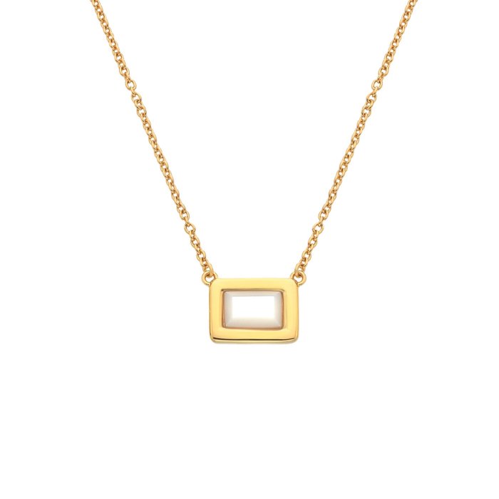 Strieborný náhrdelník Hot Diamonds X Gemstones Rectangle DN180