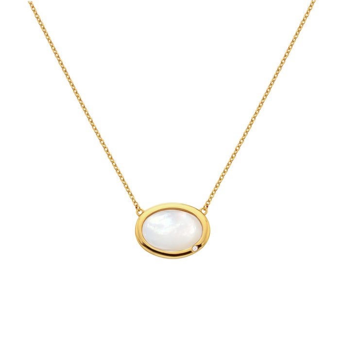 Strieborný náhrdelník Hot Diamonds X Gemstones Oval DN186